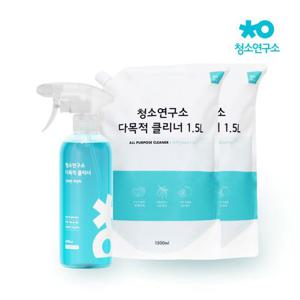 청소연구소 다목적클리너 480ml 1개 + 리필 1.5L 2개