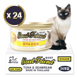 굿프랜드 고양이캔 85G 참치+감성돔 24개입1BOX