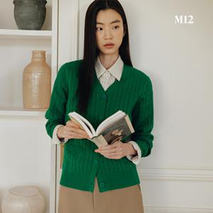 [런칭가79,900원] M12 25SS 여성 케이블 니트자켓 3종