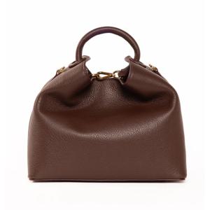 RAISIN 페블드 레더 토트백 DARK BROWN