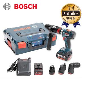 BOSCH 충전멀티드릴 GSR18V-90FC 5.0Ah 2배터리 플렉시클릭 어댑터4종