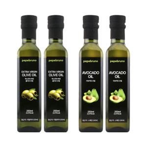 페페브루노 엑스트라버진 올리브 오일 250ml x2병 아보카도 오일 250ml x2병 세트