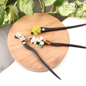 [KNOTXKNOT] 추석 명절 특가 글래스 앤 자개 우드 비녀 3종세트