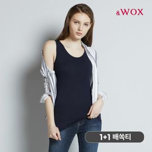 &WOX 1+1 코튼 노캡 배쏙티 런닝형 여성 보정속옷