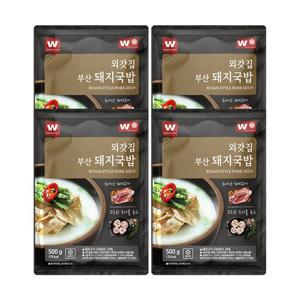 [외갓집] 야들야들 국내산 돼지고기 부산 돼지국밥 500g x 4팩