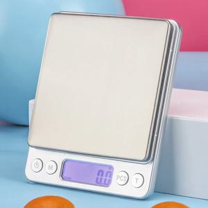 디지털 주방 규모 3000g/0.1g USB 충전 2 트레이 홈 미니 쥬얼리 포켓 규모 LCD 디스플레이 디지털 음식 저울