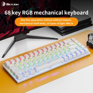 K68 유선 기계식 키보드 Microsoft Windows 및 Apple IOS 시스템용 다채로운 조명 게임 및 사무실 10가지