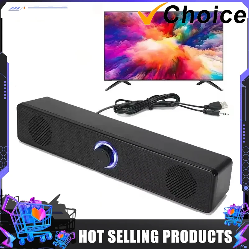 XIKCU 무선 블루투스 및 PC 사운드바 유선 스피커 USB 전원 사운드바 (TV, PC, 노트북, 홈시어터 서라운드 오디오 시스템용)