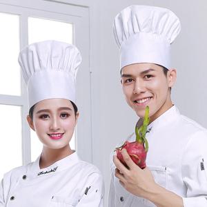 남성용 및 여성용 주방 모자 호텔 레스토랑 요리사 모자 웨이터 요리사 작업 모자 케이크 용품 면직물 버섯 모자