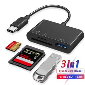 C타입 마이크로 어댑터 TF CF SD 메모리 카드 리더 USB-C, 맥북, 화웨이, 삼성, 샤오미, OTG 라이터, 컴팩트 플래시, 3in 1