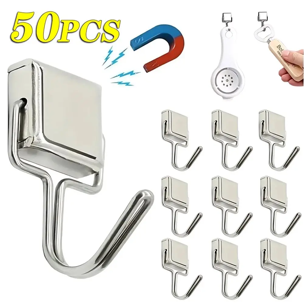 10PCS 강력한 자기 후크 다목적 스토리지 후크 홈 주방 바 스토리지 후크 키 스토리지 후크 욕실 옷걸이