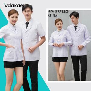 하프 길이 유니폼 의사 코트 치과 의사 의료 유니폼 남성 또는 여성 간호사 작업복 보호 실험실 약국 가운