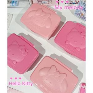 Sanrio 헬로 키티 보관 상자 만화 멜로디 Kt 고양이 플립 커버 면봉 면 패드 편지지 보석 조직 선물