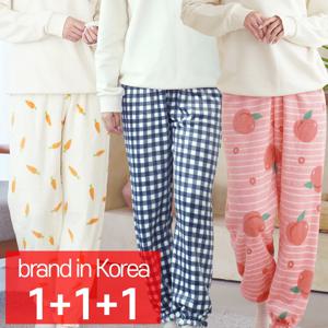 [콜라에스](1+1+1 3매) 여성 밍크 수면바지/수면잠옷/홈웨어
