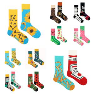 1 쌍 커플 패션 양말 AB 스타일 다채로운 중간 높이 정장 올 시즌 매일 남여 공용