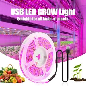DC 5V USB LED 식물 재배등, 1m 2m 3m 전체 스펙트럼 식물 램프 스트립 (식물 수경재배 온실 재배 시스템용)