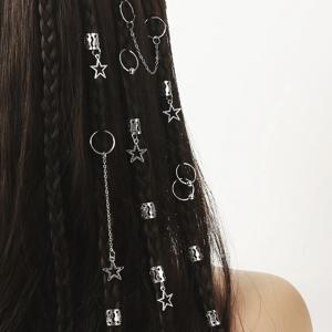 32pcs 스타 Dreadlock 머리 끈 커프스와 머리 장식 헤어 액세서리 여성을위한 머리 띠에 대한 Loc 헤어 쥬얼리