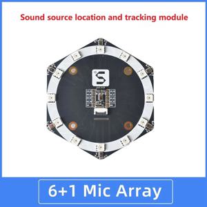 Mic6 마이크 배열 음원 위치 추적 모듈, MSM261S4030H0 AI, 12 SK9822 LED