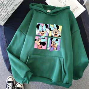 Y2K 미니 디즈니 까마귀 자르기 탑 미키 마우스 여성 후드 티 스웨터 키즈 소년 소녀 하라주쿠 streetwear 의류
