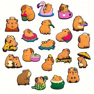 Capybara 동물 긴장 재미 있은 만화 나막신 샌들 장식에 대 한 귀여운 구두 매력 친구 선물에 대 한 구두 버클