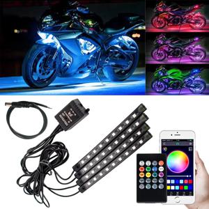Led 오토바이 분위기 조명 장식 주변 조명 스트립 네온 램프 유연한 RGB APP 12V Harley Yamaha Kawasaki Suzuki