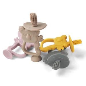 1pcs 아기 실리콘 훈련 칫솔 BPA 무료 동물 코알라 안전 유아 Teether 씹는 장난감 젖니가 남 반지 유아 아기 Accessorie