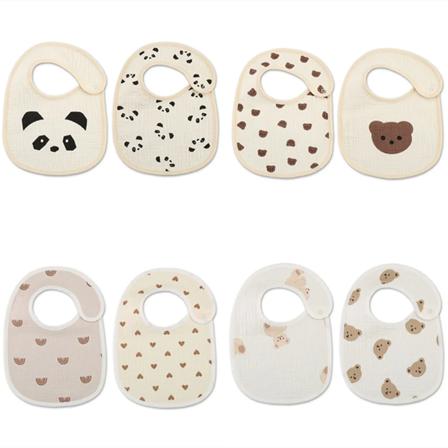 2pcs 신생아 아기 면화 거즈 Bibs 방수 유아 소년 소녀 Burp Cloths 인쇄 스카프 유아 타액 수건 먹이 물건