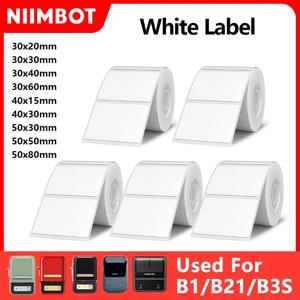 Niimbot 흰색 접착 라벨 방수 스티커 B1 B21 용 라운드 종이 Niimbot 미니 휴대용 프린터 가격 태그 열 라벨