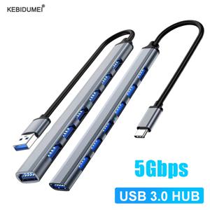 USB 허브 USB 3.0 허브 USB 2.0 허브 USB C 허브 유형 C 허브 멀티 분배기 PC 컴퓨터 멀티 포트 USB A 허브 포트 용 고속 5Gbps