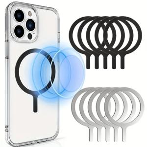 3/5 PC 금속 링 플레이트 Magsafe 액세서리 iPhone 14 15 자기 휴대 전화 홀더 자동차 무선 충전기 철 시트