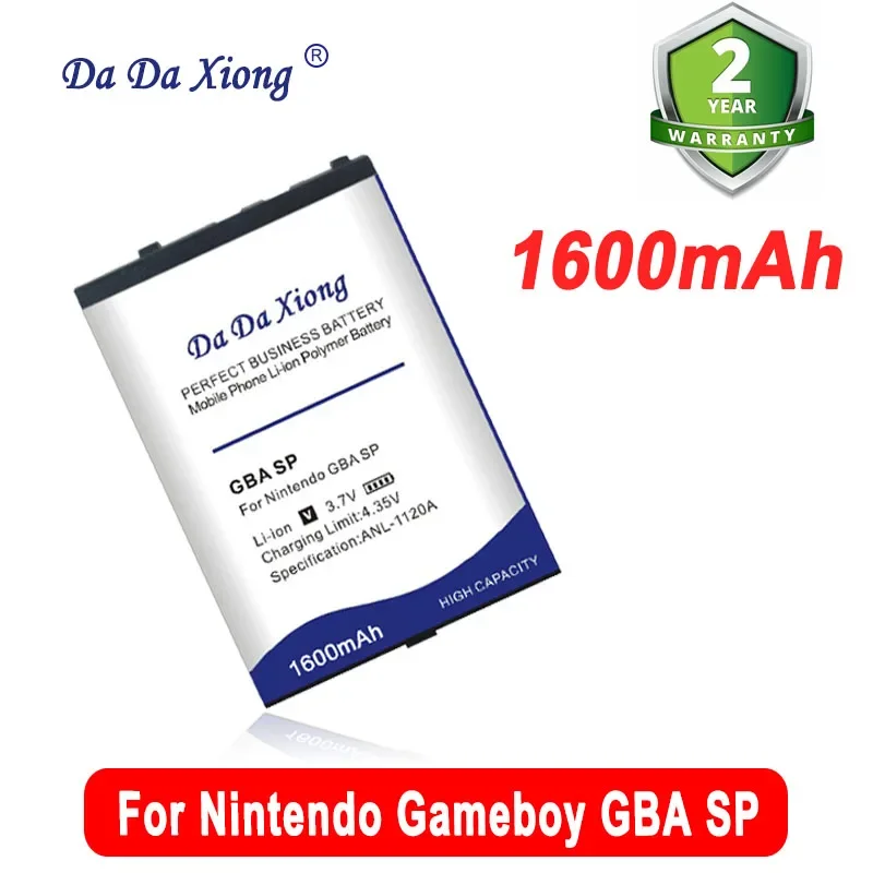 닌텐도 게임보이 어드밴스 GBA SP GBASP Bateria용 1600mAh 최고 배터리