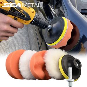 SEAMETAL 6Pcs 자동차 연마 디스크 스폰지 패드 키트 자동 자세히 왁싱 폴란드어 기계 버퍼링 스폰지 흠집 제거 왁스 패드