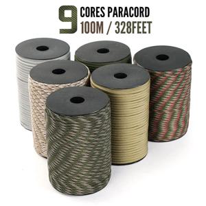 550 군용 표준 9코어 파라코드 로프 50m 100m 4mm 야외용 낙하산 줄 생존 우산 텐트 랜야드 캠핑 스트랩