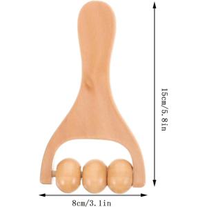 1pc 나무 마사지기, 컴팩트한 어깨 및 다리 롤러 마사지, 전신, 얼굴 및 목에 적합합니다.
