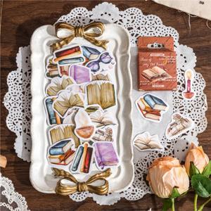 미니 박스 패키지 스티커 컬렉션 핸드북 패턴 콜라주 DIY 스티커 북, 46 매