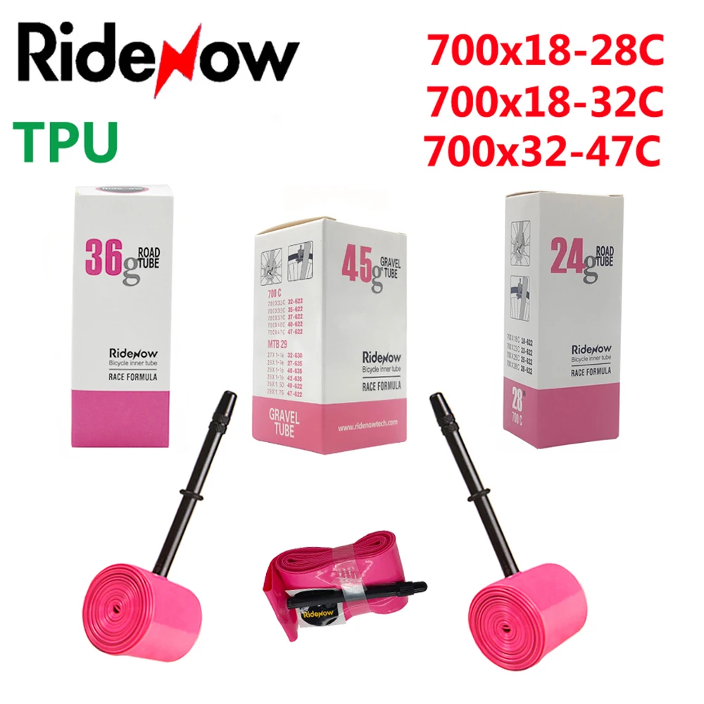RideNow TPU 자전거 내부 튜브 700C 700x18 23 25C 26 27 28C 32C 35 37 40 45C 47 도로 자전거 타이어 MTB 자전거 카메라 29x1.75 1.95 pneu