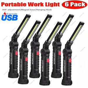 LED USB 충전식 작업등, 캠핑 접이식 COB 깜박이 토치, 야외용 자석 걸이식, 러닝 야시장 하이킹