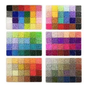24 색상/상자 Yantjouet 2.6mm 미니 비즈 세트 13200pcs DIY 하마 비즈 철 비즈 고품질 선물