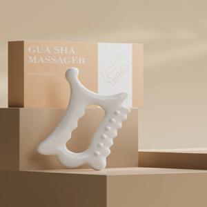 얼굴 및 몸을 위한 인체공학적 다용도 핸드헬드 Gua Sha 보드 - 비세라믹, Gua Sha 마사지 도구, 휴식 및 미용 마사지기
