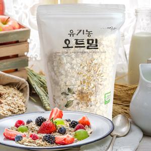 [먹놀잼] 국산 유기농 오트밀 450g 압착 귀리