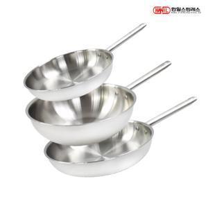 한일스텐레스 제피로스 IH통5중 304스텐 후라이팬세트 3종 후24+후28+웍28