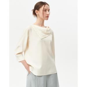 닥스 여성 24SS 50%할인린넨크림 스카프ST 넥라인 린넨혼방 블라우스 DLBL4B401CR