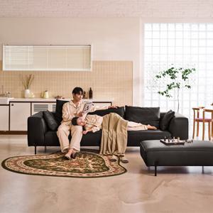 [상품권2만원증정][다우닝] 포네 4인 모듈 전체 천연가죽 소파+스툴