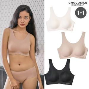 ★25년 최신상 브라1+1★[크로커다일] 감탄브라 소프트핏 쉘론 U넥 패드일체형 브라2종 택 1