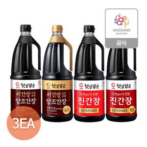 청정원 햇살담은 양조간장/진간장 1.7L 4종 3개 골라담기