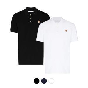 메종키츠네 폭스 헤드 PK 폴로 티셔츠 블랙 화이트 네이비