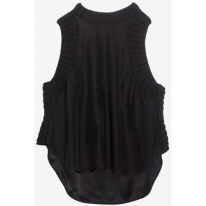 Elizabeth And James Sleeveless Blouse 엘리자베스 앤 제임스 여성 스몰 미듐 라지 루즈 블랙 검정 나시 니트 스웨터 실크 블라우스 55 66