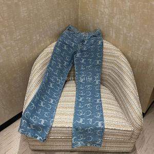 샤넬 23 CC 로고 프린티트 청바지 진 라이트블루 P75555