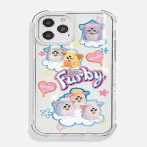 Skinnydip(스키니딥) - Furby Clouds Shock Case (구름을 타고 있는 Furby 프린트 투명 케이스)