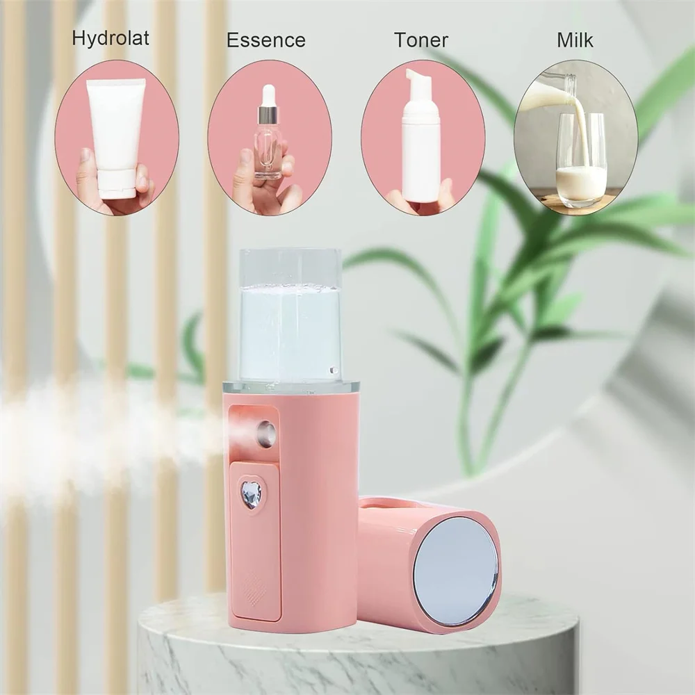 20ml 페이스 스티머 가습기 휴대용 페이셜 스프레이 어 분무기 하이 드레이팅 안티 에이징 미니 나노 링클 여성 뷰티 스킨 케어
